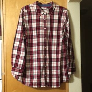 Charter Club long sleeve plaid blouse